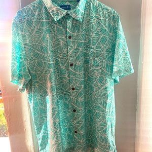 Caribbean Joe floral mens button up shirt size medium